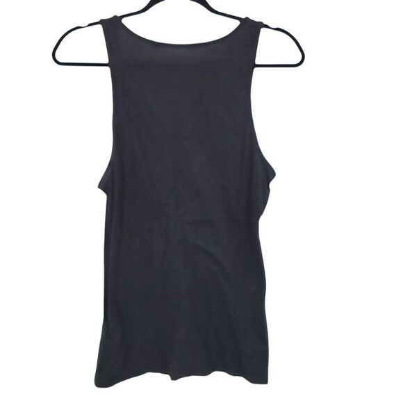 Y2k Guess Black Sleeveless Tank Top Sz M Rhinestone Log Spell Out Baddie Hip Hop - Picture 2 of 11